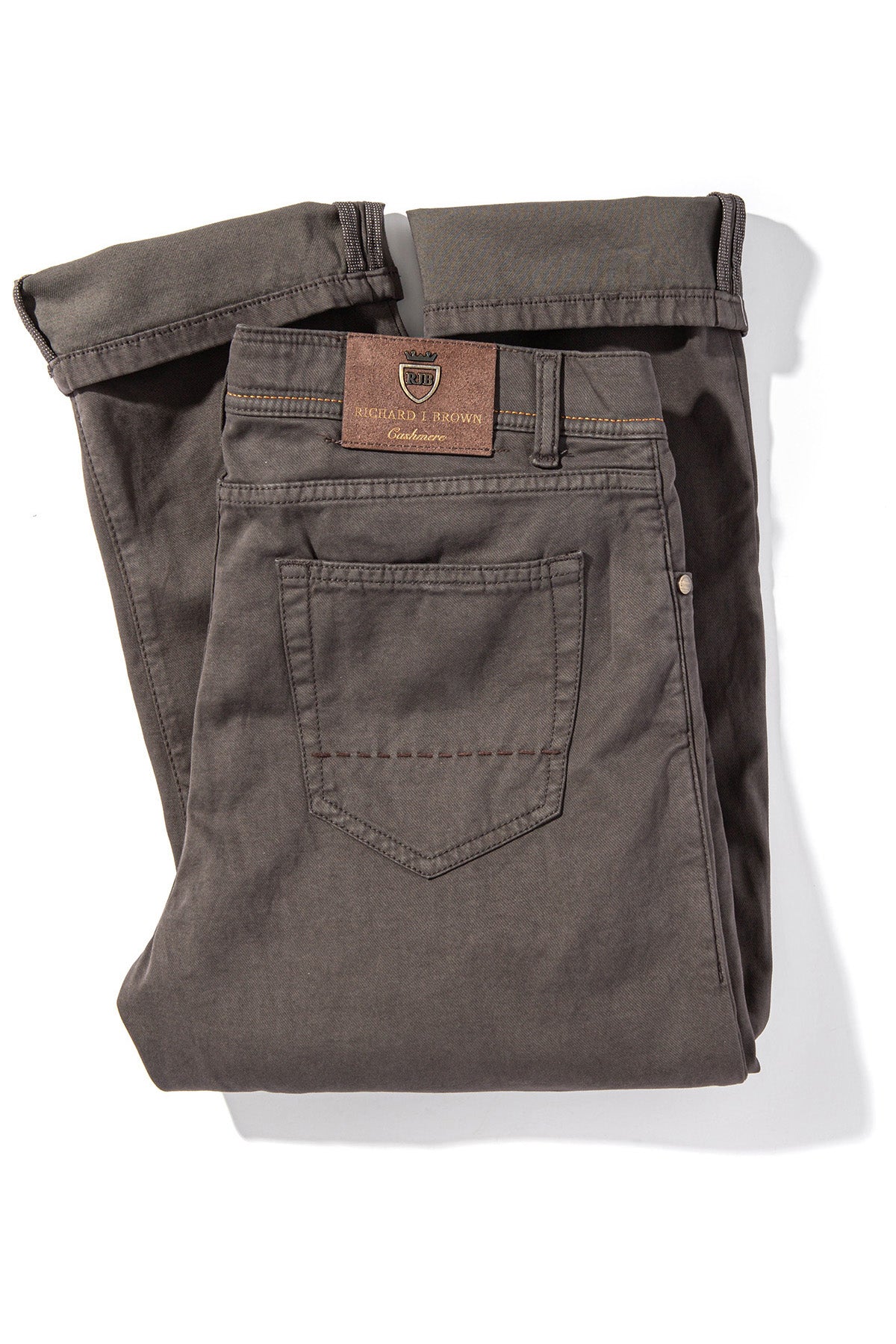 Lawrence Washed Cashmere 5-Pocket In Chocolate - AXEL'S