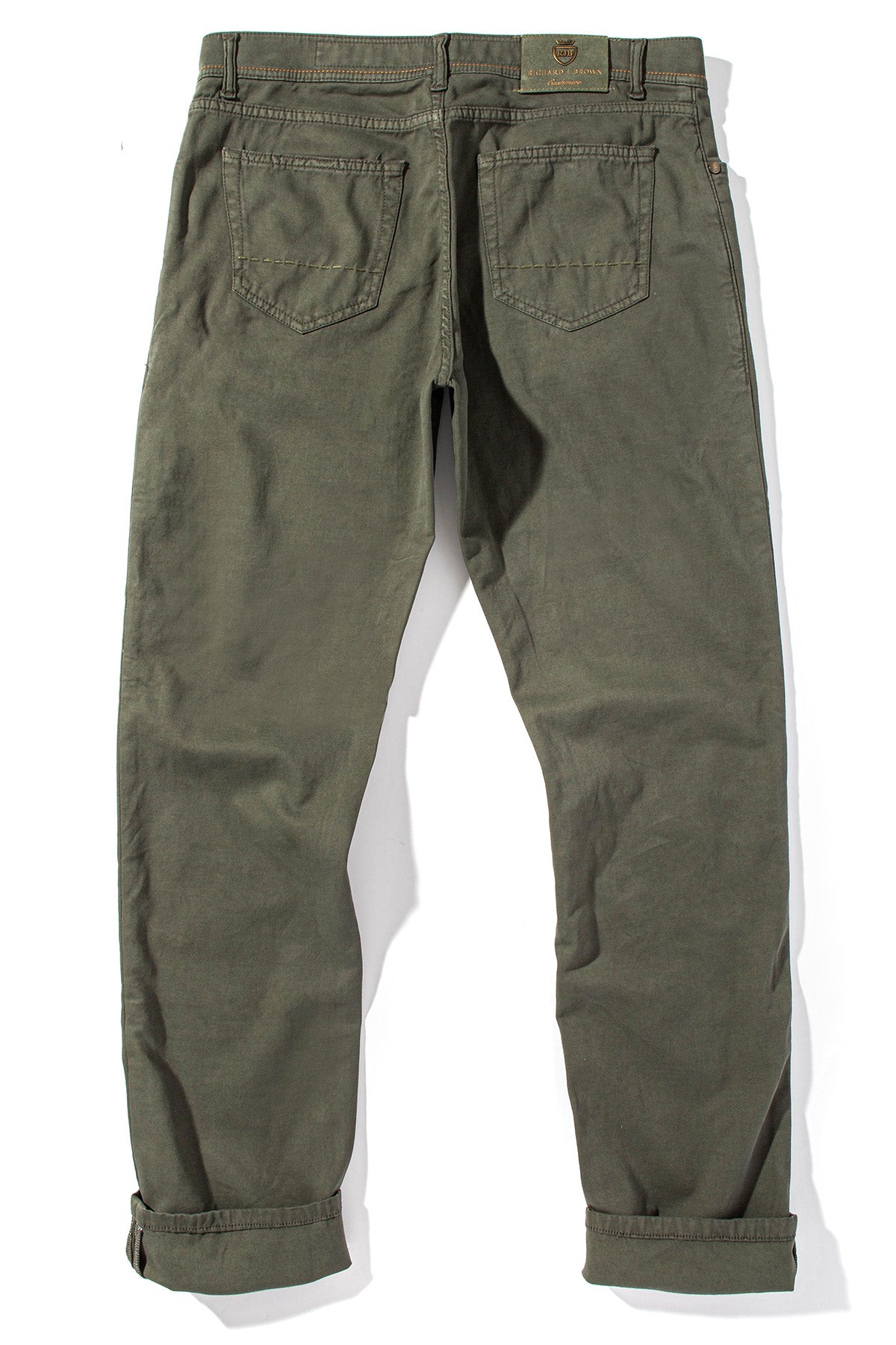 Lawrence Washed Cashmere 5-Pocket In Dark Green - AXEL'S