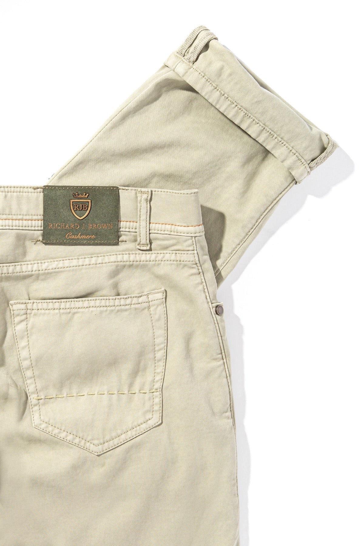 Lawrence Washed Cashmere 5-Pocket In Menta - AXEL'S