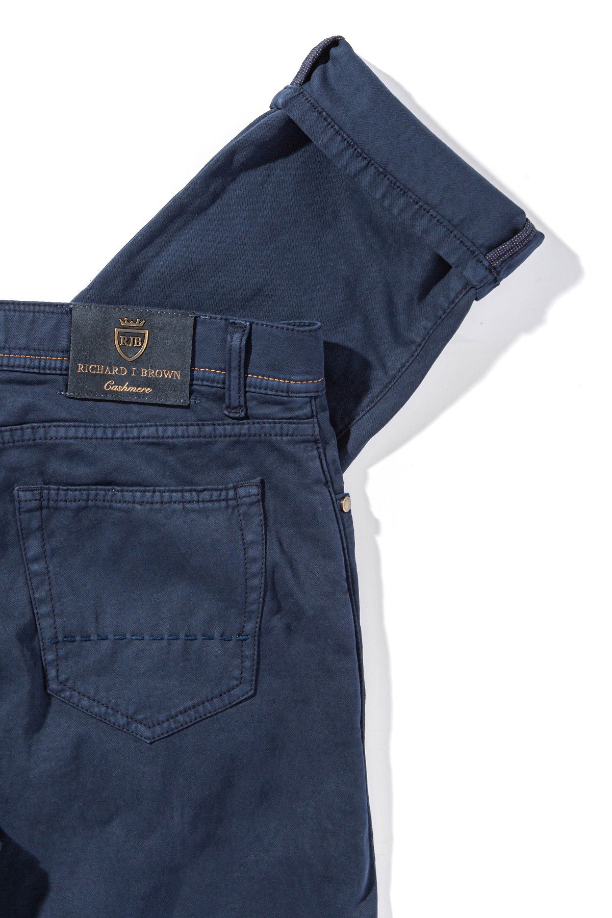 Lawrence Washed Cashmere 5-Pocket In Navy - AXEL'S