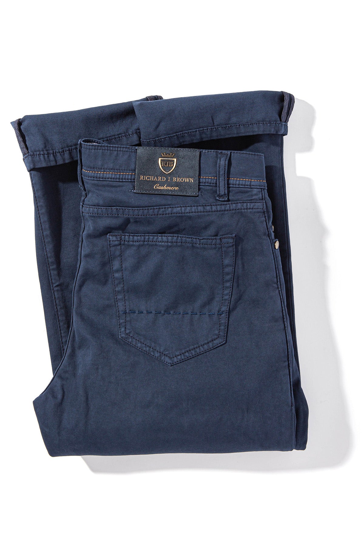 Lawrence Washed Cashmere 5-Pocket In Navy - AXEL'S
