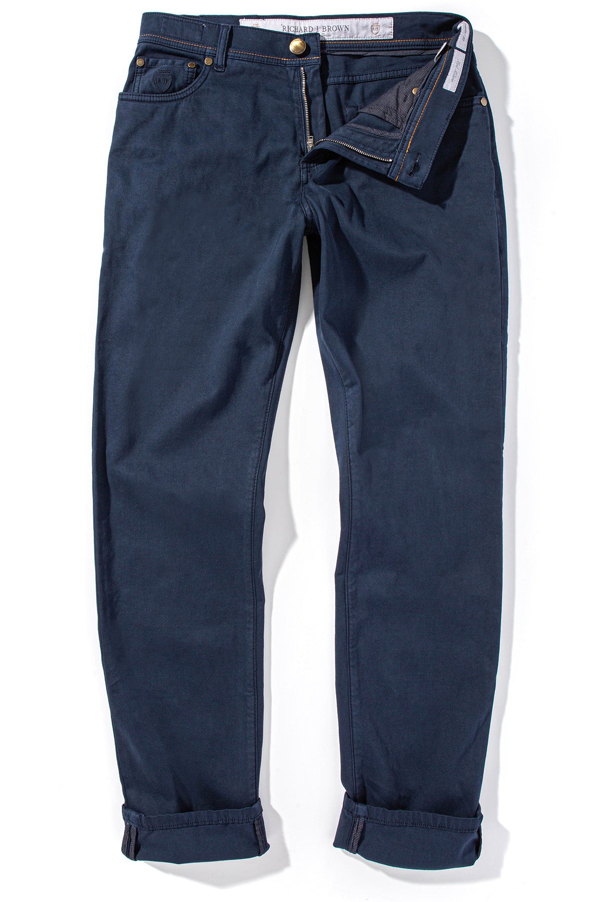 Lawrence Washed Cashmere 5-Pocket In Navy - AXEL'S