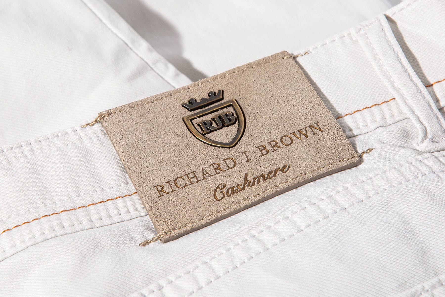 Richard J Brown Lawrence Washed Cashmere 5-Pocket In Sasso Mens - Pants - 5 Pocket