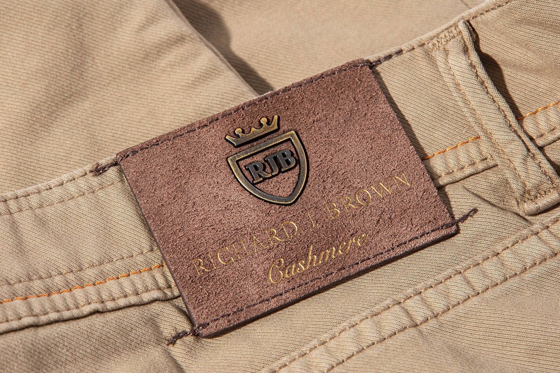 Lawrence Washed Cashmere 5-Pocket In Tortora - AXEL'S