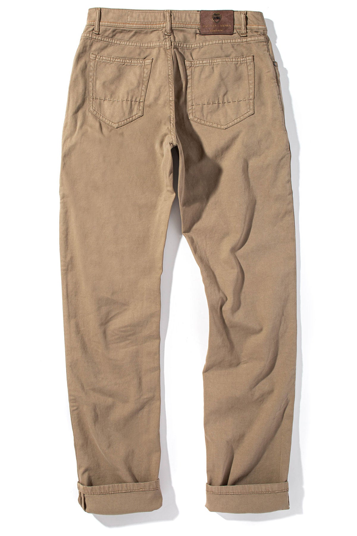 Lawrence Washed Cashmere 5-Pocket In Tortora - AXEL'S
