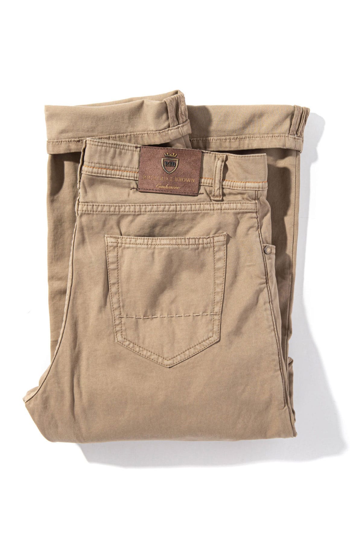 Richard J Brown Lawrence Washed Cashmere 5-Pocket In Tortora | Mens - Pants - 5 Pocket