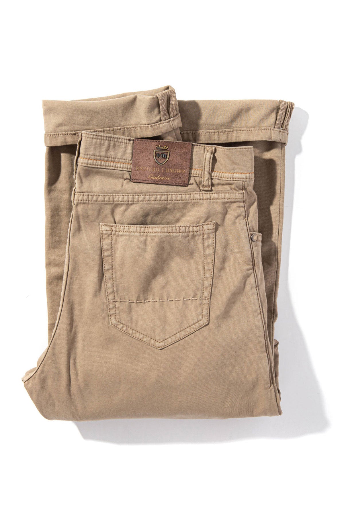 Lawrence Washed Cashmere 5-Pocket In Tortora - AXEL'S