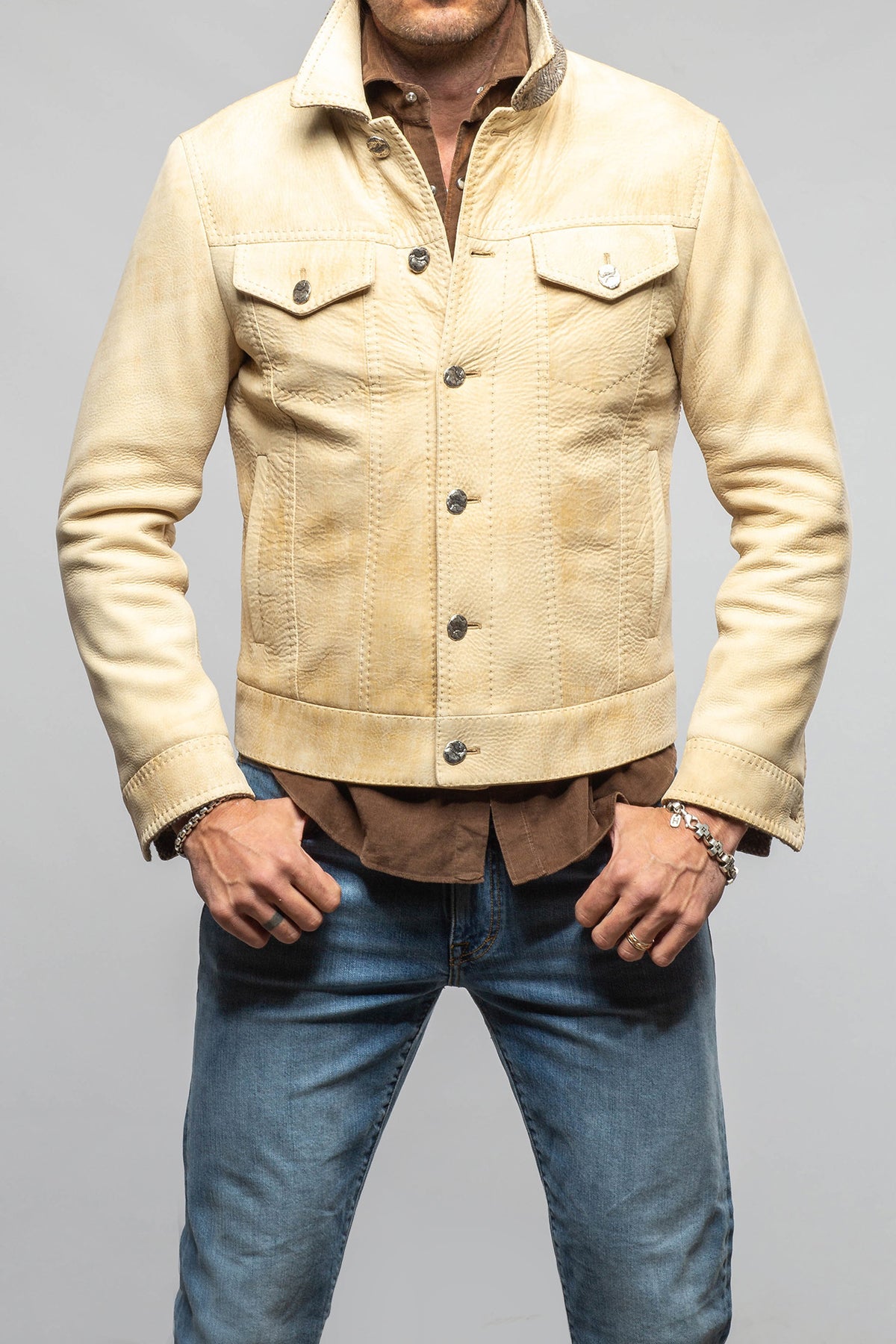 Robert Comstock Appaloosa Deerskin Jacket In Palomino Mens - Outerwear - Leather