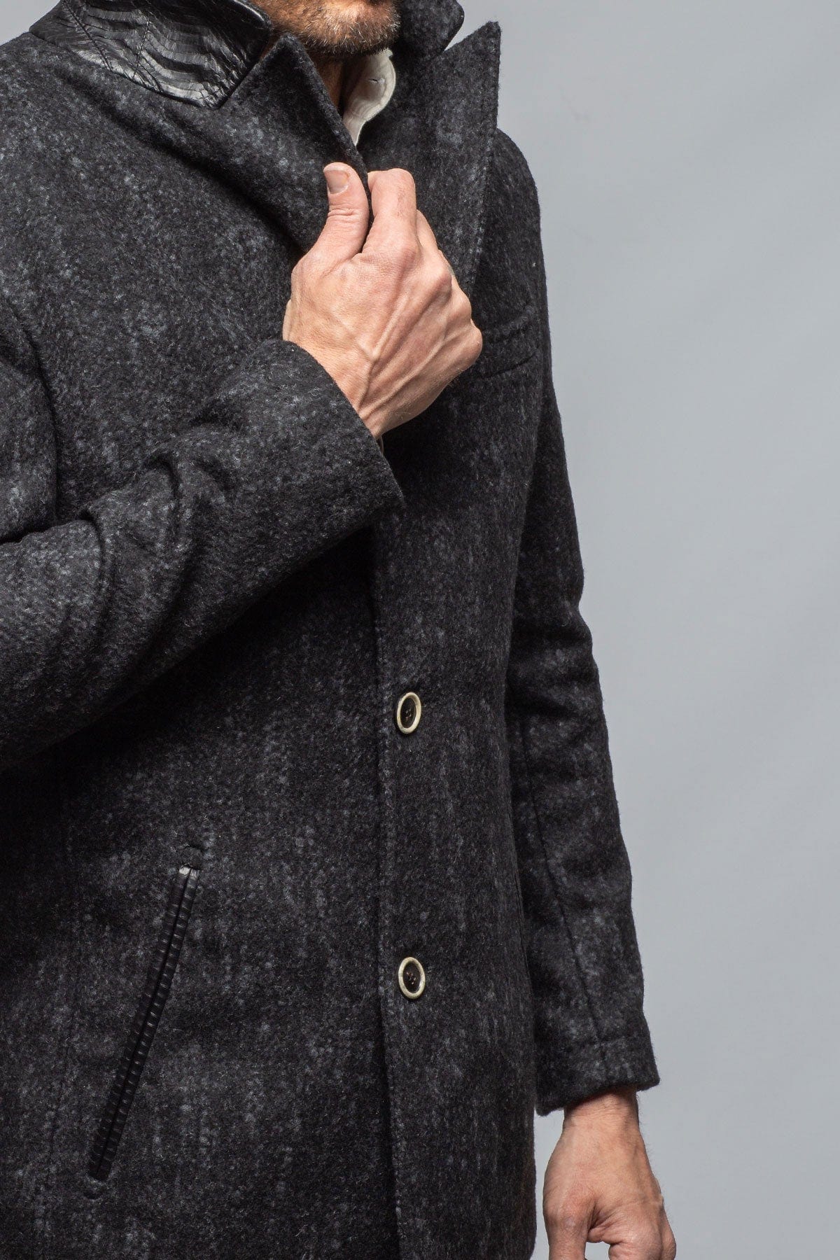 Berlin Topcoat With Snakeskin Trim - AXEL'S