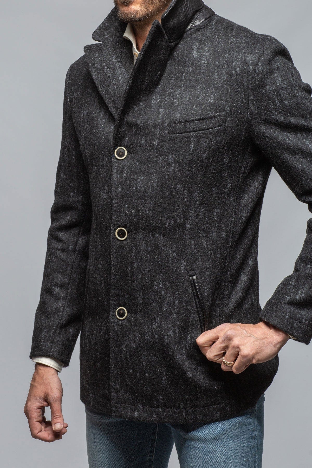 Berlin Topcoat With Snakeskin Trim - AXEL'S