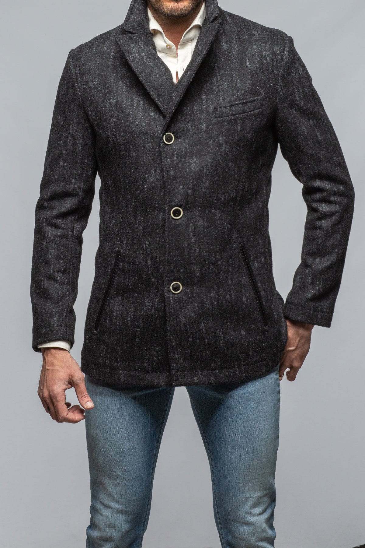 Berlin Topcoat With Snakeskin Trim - AXEL'S