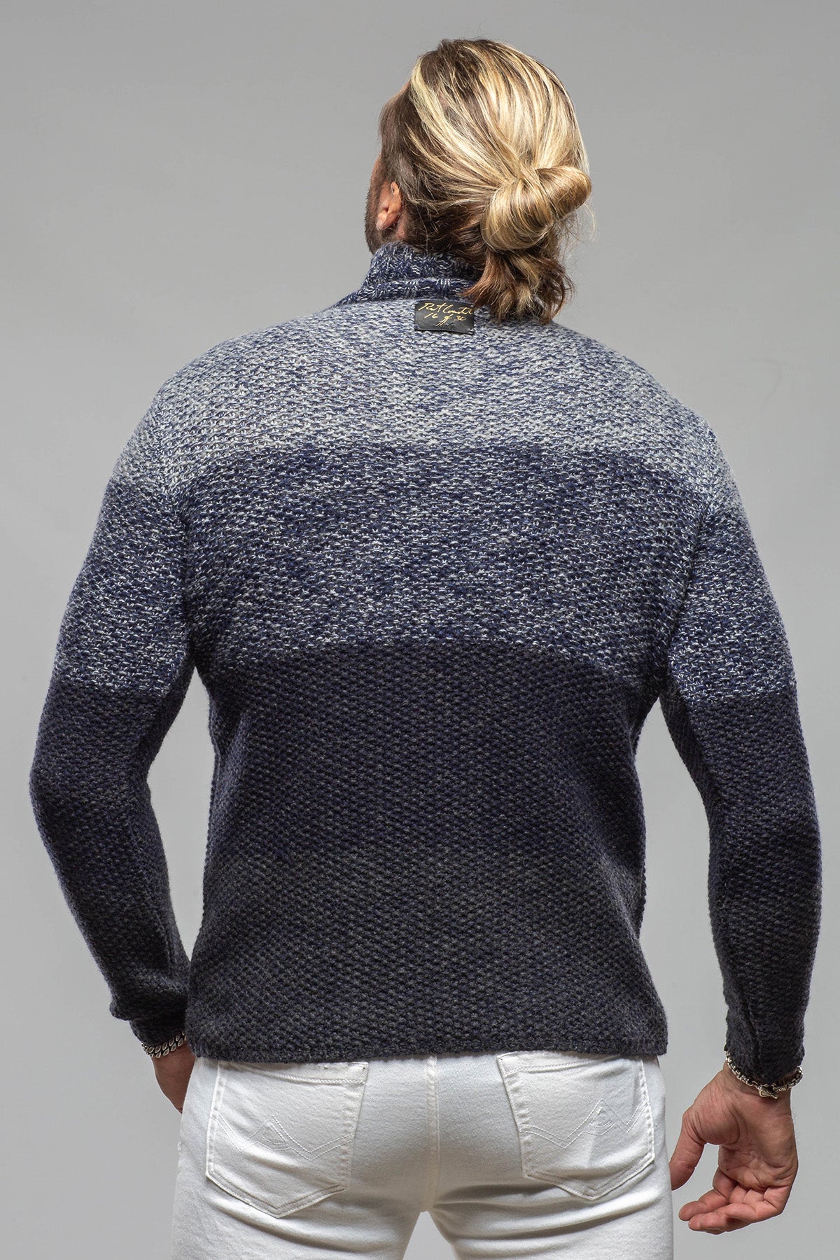 Capton Cashmere Sweater In Multi Blue - AXEL'S