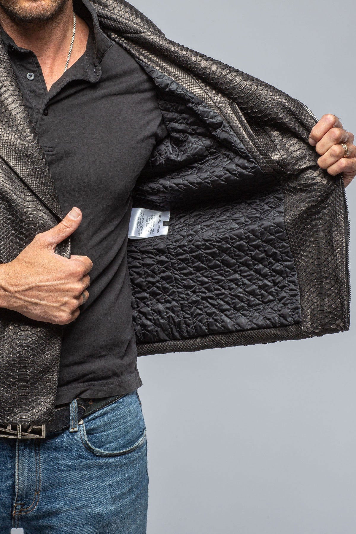 Python Moto Jacket In Black - AXEL'S