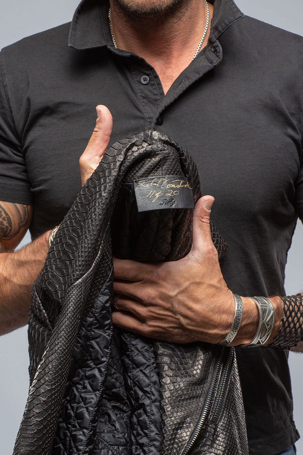 Python Moto Jacket In Black - AXEL'S
