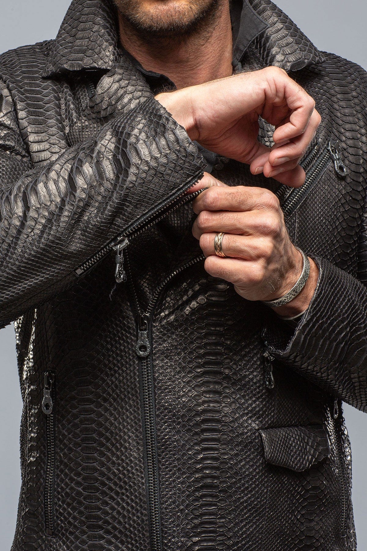 Python Moto Jacket In Black - AXEL'S
