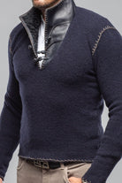 Saint Cashmere Shearling Sweater In Navy - AXEL'S