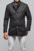Tasman II Topcoat With Croc Trim In Graphite - AXEL'S