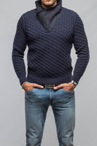 Timbers Cashmere Shearling Sweater In Navy - AXEL'S
