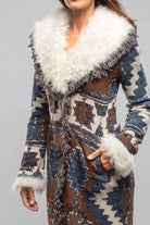 Azteca Long Knit Sweater Coat In Blue - AXEL'S