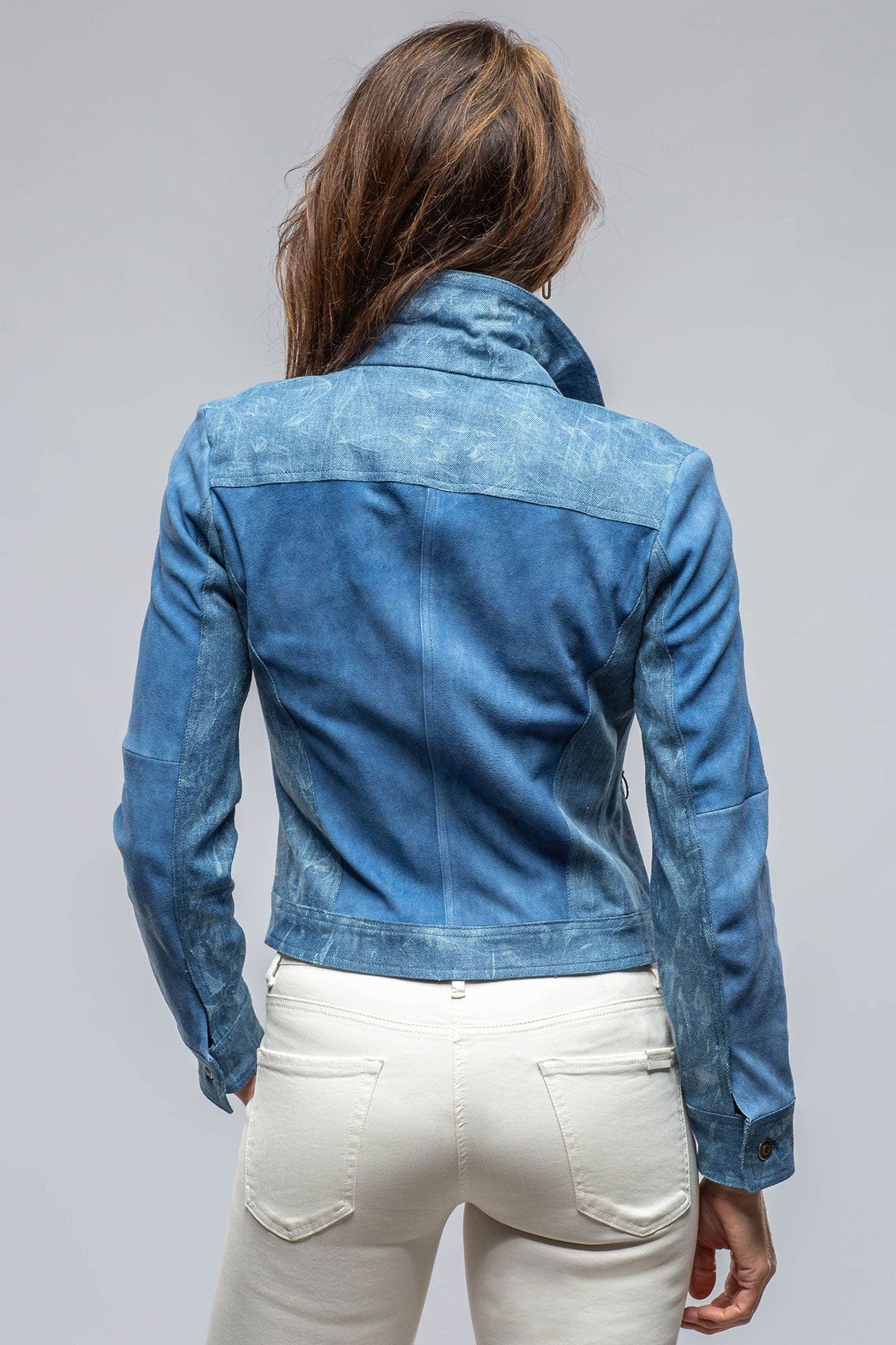 Jenna Short Suede & Denim Jacket - AXEL'S