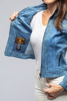 Jenna Short Suede & Denim Jacket - AXEL'S