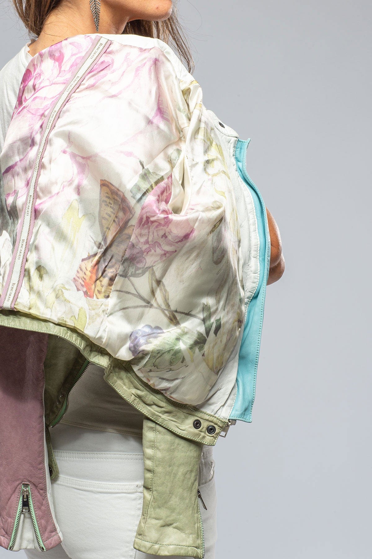 Vespa Jkt In Sage, Lt. Blue, Pink, White - AXEL'S
