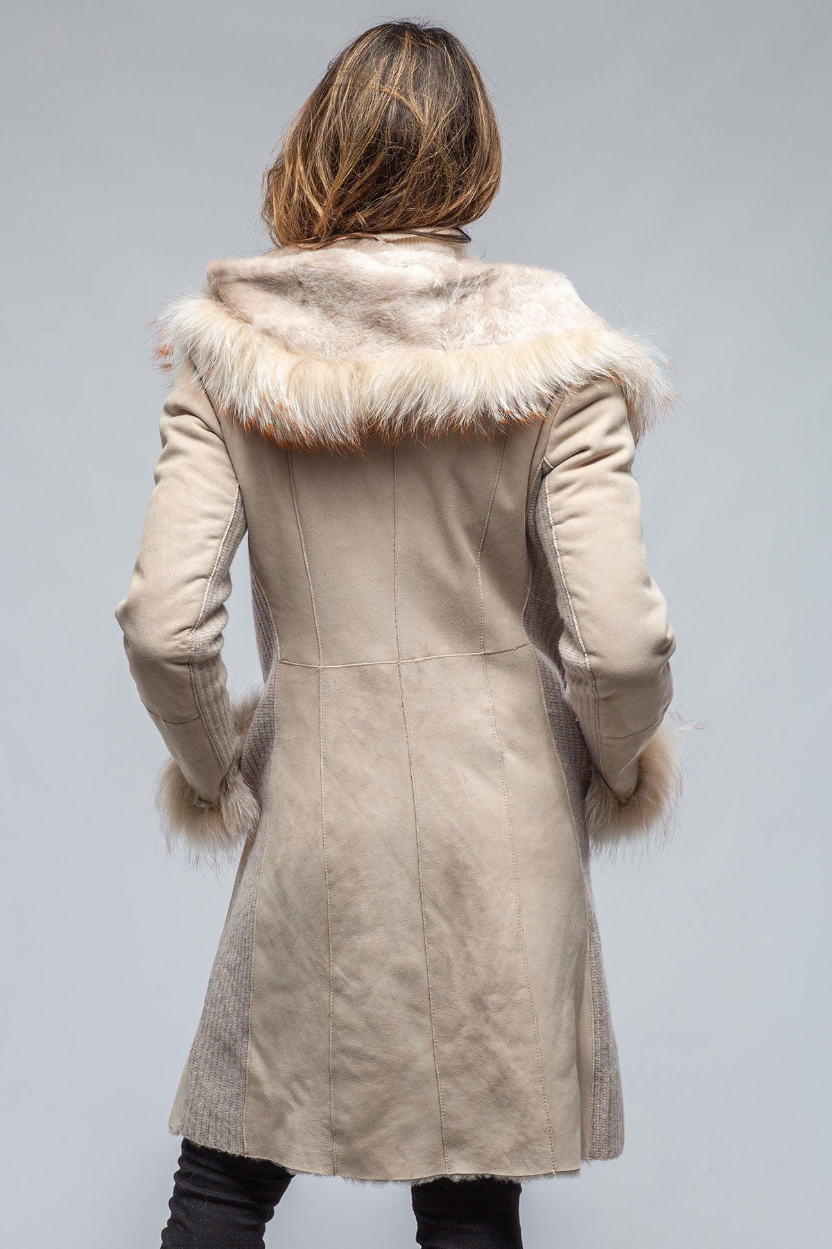 Volpe Shearling W/ Knit Side Panels In Ice - AXEL'S