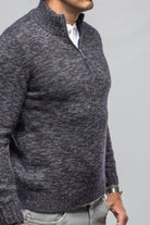 1/4 Zip Cashmere Alpaca Sweater In Black - AXEL'S