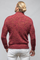 1/4 Zip Cashmere Alpaca Sweater In Red - AXEL'S
