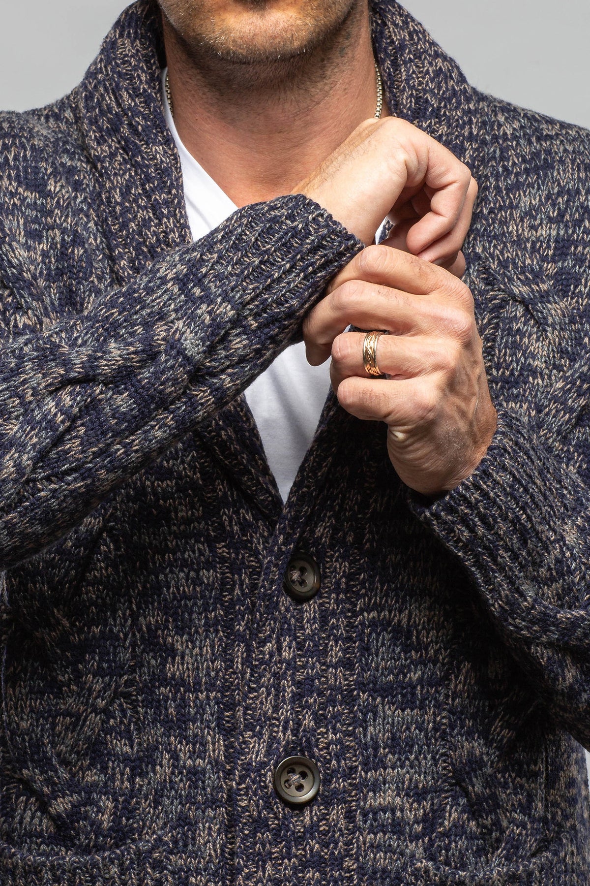 Settefili Cashmere Calder 6-Ply Baby Cashmere Cardigan In Navy Mens - Sweaters