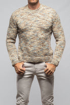 Melange Colorful Wool Crew In Dune - AXEL'S