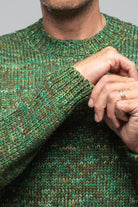 Melange Colorful Wool Crew In Green - AXEL'S