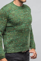 Melange Colorful Wool Crew In Green - AXEL'S