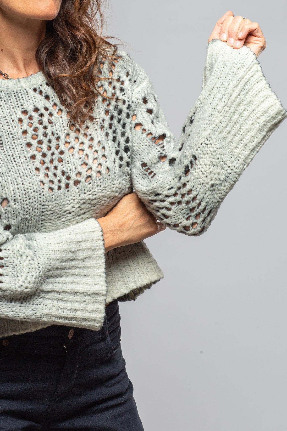 Sonia Villa Chia Multi-Weave Sweater In Grey Ladies - Sweaters