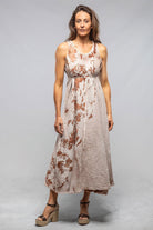 Cora Dress With Painted Detail In Clay - AXEL'S