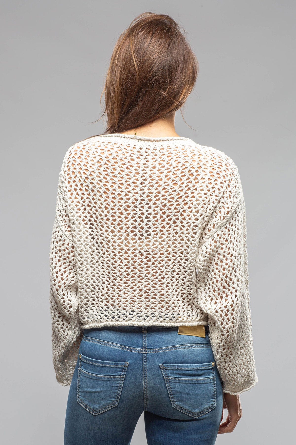 Kate Crochet Knit Sweater In Natural - AXEL'S