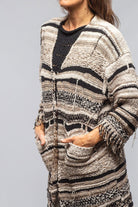 Masi Long Knit Cardigan In Desert Brown - AXEL'S