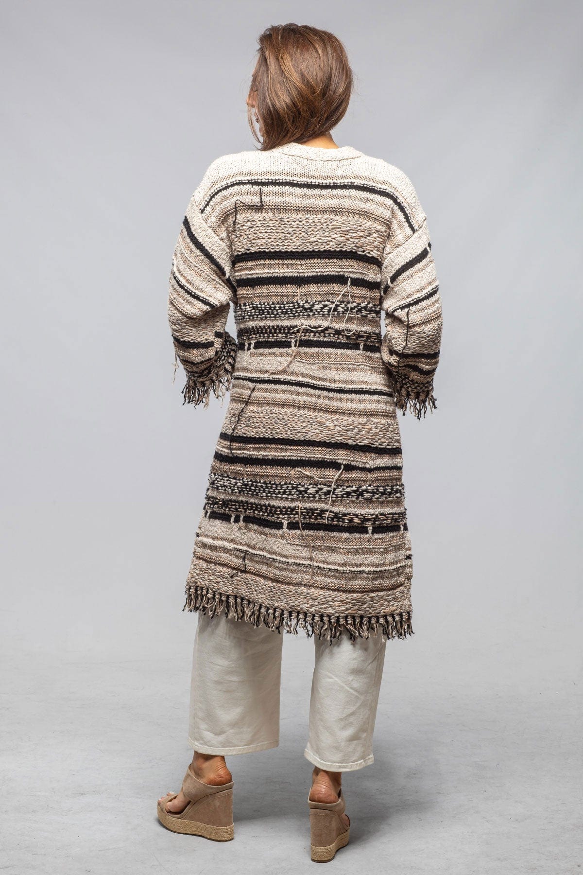 Masi Long Knit Cardigan In Desert Brown - AXEL'S