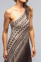 Raya Asymmetrical Dress In Cocoa - AXEL'S