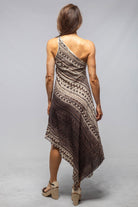 Raya Asymmetrical Dress In Cocoa - AXEL'S