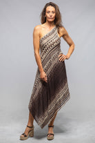 Raya Asymmetrical Dress In Cocoa - AXEL'S