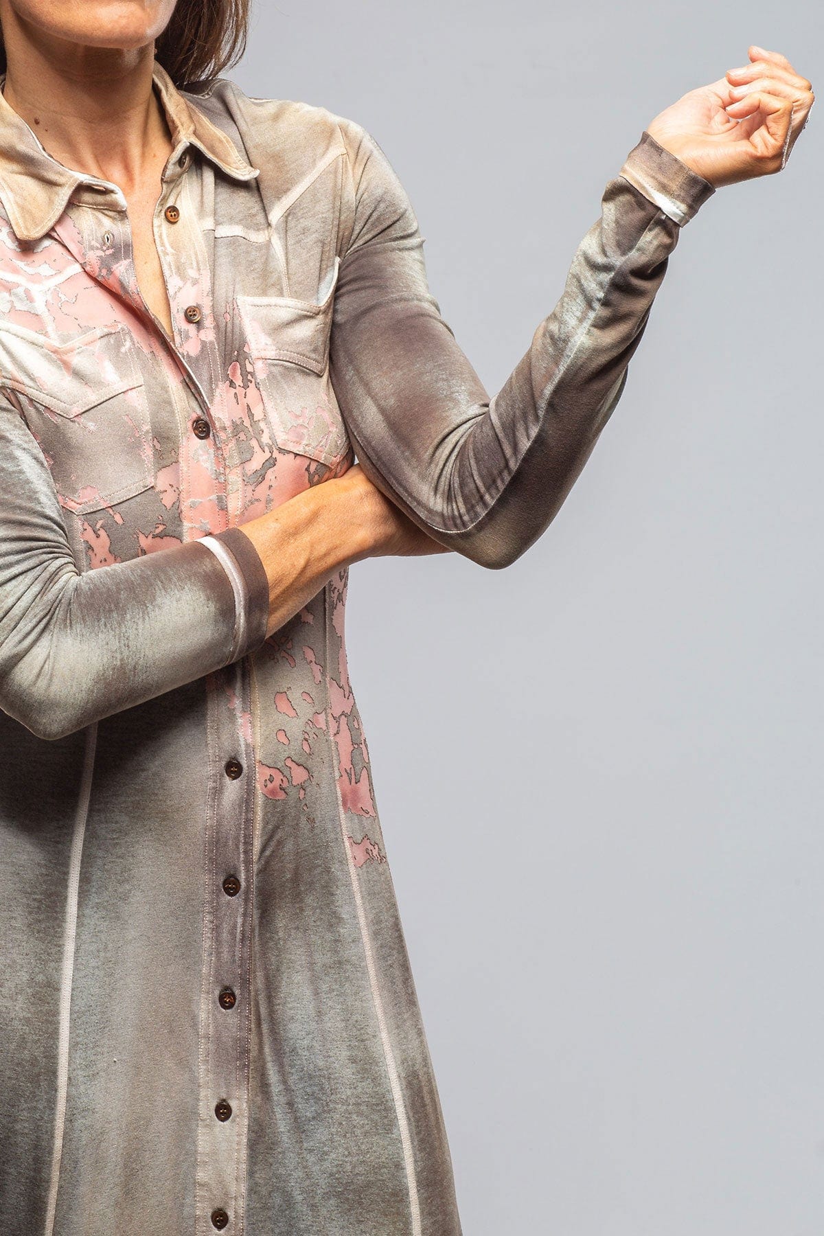 Tori Long Sleeve Duster/Dress In Cocoa - AXEL'S