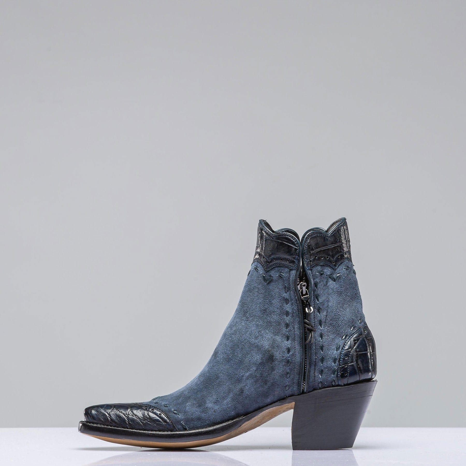 Stallion Boots Jenna Zorro In Navy Break Suede Ladies - Cowboy Boots