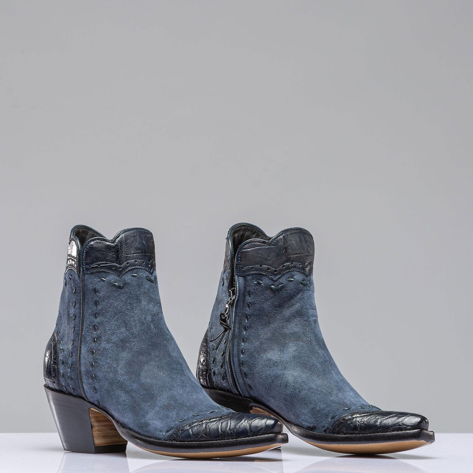 Stallion Boots Jenna Zorro In Navy Break Suede Ladies - Cowboy Boots