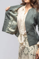 Annalisa Linen Jacket In Dark Teal - AXEL'S