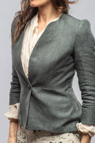 Annalisa Linen Jacket In Dark Teal - AXEL'S