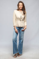 Annalisa Linen Jacket In Beige - AXEL'S