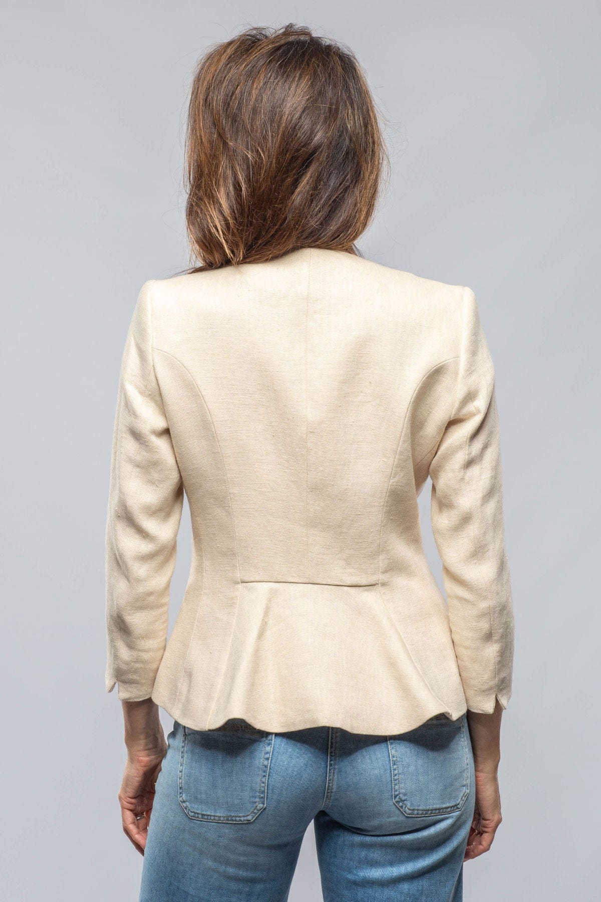 Annalisa Linen Jacket In Beige - AXEL'S