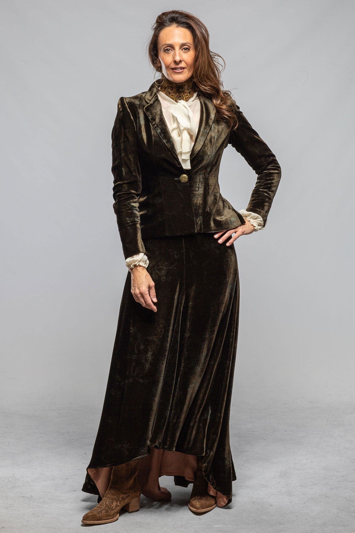 T.ba Blair Skirt In Silk Velvet Ladies - Skirts