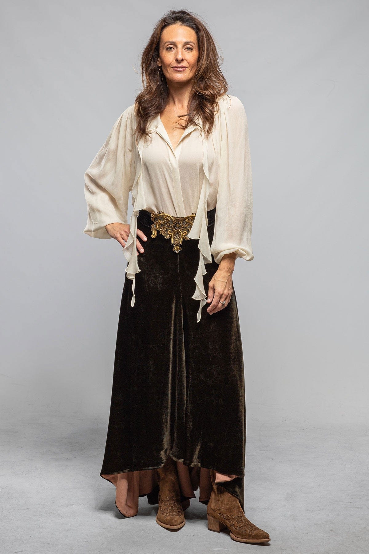 T.ba Blair Skirt In Silk Velvet Ladies - Skirts